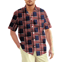 4. jula muška havajska majica USA Nacionalna zastava Grafička majica ovratnik plus veličina dnevna odjeća