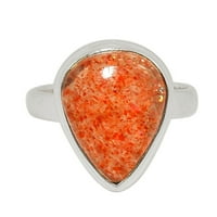 Natural Sunstone - Madagaskar Sterling srebrni prsten nakit s. ALLR-20623