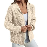 Binmer zimski kaput za žene plus veličine dugih rukava od punog kardigana jesenskog casual bluza