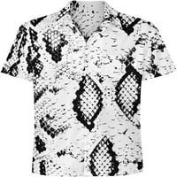 Siva Snake kože za muškarce Retro Big i visok gumb dolje majice Casual Aloha kratkih rukava