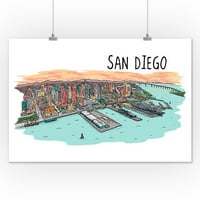 San Diego, Kalifornija, crtanje linije