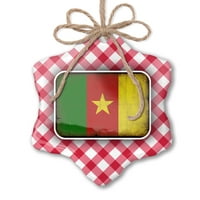 Zastava CIDSKSKE KAMERONSKE BOŽE sa vintage izgled crvene plairane neonblond