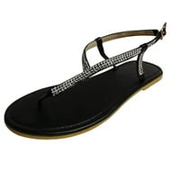 Asdoklhq Ljetne sandale za žene, žene ljetne cipele cipele za cipele od kristalnih komfejskih sandala ravna ležerna sandala za plažu