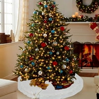 Wolliclymy Christmas Drvo suknje Luksuzni kamen pleteni pleteni debeli rustikalni Xmas Dekoracija za