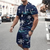 Dahich muške košulje i kratke hlače Postavite trenerke cvjetni print ljetni podudaranje plaže za odmor