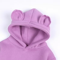 Proljeće za klirens Dječje dukseve Bear uši kapuljača Dječji pulover Ourterywer Purple 11- godina