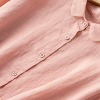 Baycosin Dressy Bluze za ženske majice s majicama kratkih rukava okrugli vrat uredske majice casual