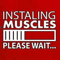 Wild Bobby Instaliranje mišića Molimo pričekajte - Teretana Vježbanje Muška grafički tee, Crvena, Medium