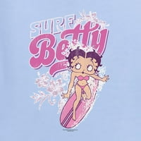 Wild Bobby Shore Surfer Betty Boop Betty Boop Womens Majica, svijetloplava, 3x-velika
