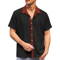 Tiskani majice muške košulje dugih rukava mens boja podudara sa rever gumbom na majici s pola rukave