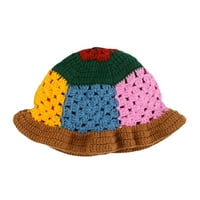 SUNISERY HOLD HOLLOW PLTIT HAT floppy kontrast boja kukičani kašika šešir sklopivi trendi ljetni jesenski ribar