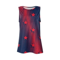 Dan nezavisnosti Ženska modna vest Patriotska majica Ljetni labavi tenkovi 4. jula Crveni l