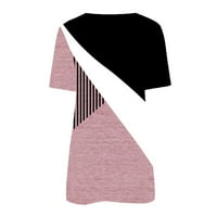 Ženska ležerna modna modna majica kratkih rukava s kratkim rukavima Top Pink XXXL