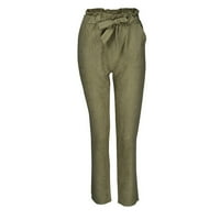 Žene High Squaiks harem hlače džepovi čipke čipke na bowtie elastične strugove casual pantsyoga hlače