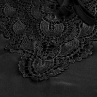 Ženski vrhovi kratki rukav casual bluza Čvrsti žene ljetne okrugle dekolte košulje crne xl
