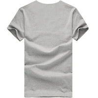 Yinmgmhj košulja za djevojke plus t ties Print ženske kratke rukave bluza veličine ženskih majica siva