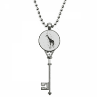 Giraffe crtani životinjski sivi privjesak Vintage ogrlica srebrni ključ nakit