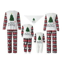 Božićna porodična pidžama, dugi rukav + pantalone za rubper za kućne ljubimce, odlaganje slova od pisma