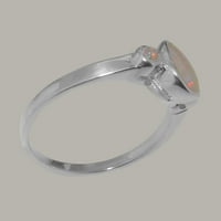 Britanci napravio je 10k bijeli zlatni prsten sa prirodnim prstenom za angažman Opal Women - veličine