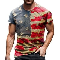 Muška američka zastava majica Patriotska majica USA Zastava Ispis Kratki rukav Grafičke majice Majice