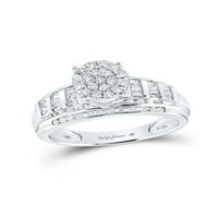 Sterling srebrni okrugli dijamantski klaster mladenka za venčani prsten za vjenčanje CTTW