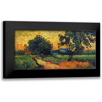 Van Gogh, Vincent Crni moderni uokvireni muzej umjetnički print pod nazivom - pejzaž u sumrak