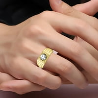 * Rylos dizajnerski stil bijeli Topaz prsten - aprilski kamen rođenja *; 14k žuto pozloženo srebro