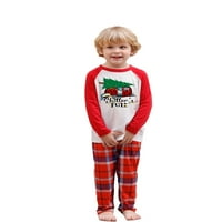 Kelajuan božićne pidžame za obiteljski dugih rukava stablo tiskarskih vrhova + plažene hlače postavljene