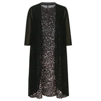 Zunfeo Žene dvodijelne set haljine - čvrsto sa prikrivenim elegantnim modnim vratima kratkih mačjih