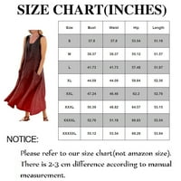 Ženske haljine klirence maxi bez rukava slobodna a-line cvjetni skinjski vrat ljetna haljina kaki 3xl
