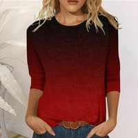 MLQIDK rukavice za žene za žene casual crewneck print pulover ljetni trendi slobodnih udobnih bluza,