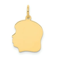 Carat u Karatsu 10k žuto zlato običan medij. Mjerač okrenuto lijevo gravurvu glavu na glavi Privjesak