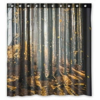 Pad jesenjih lišća u prekrasnoj prirodnoj suncu svjetlo vodootporno poliestera tkanina za tuširanje