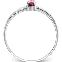 14k bijeli zlatni ružičasti turmalinski prsten od rođenja izrađen u Indiji xbr199