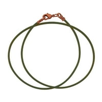 Antikna bakrena ogrlica od masline zelene kožne kabele