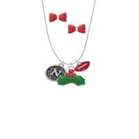 Delight nakit silvertonski okrugli brtvilj - početni - n - božićni ljubimac šarm ogrlica i naušnice