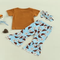 1-6T Toddler Baby Girl Hlače Outfit Set Sunflower kratki rukav T-majice Tees Tops Flare Hlače Littler