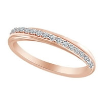Carat Okrugli oblik Bijeli prirodni dijamantni angažman vjenčani prsten za vjenčanje u 14K ružin zlatne