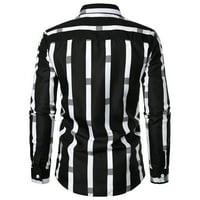 Ležerne muške košulje Striped tiskana majica s dugim rukavima Classic Claschown ovratnik bluza mekana