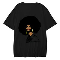 Prinxy ženske košulje kratki rukav Crewneck vrhovi za žene plus veličine T majice za žene slatka crna
