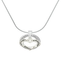 Delight nakit Silvertone srce sa AB kristalima - jači hrabriji pametniji srebrna klasa zvona prstena,