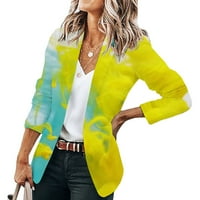 Ženska puna boja Casual Blazer dvostruka jakna s dugim rukavima Otvorena prednja kardiganska jakna Fit
