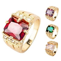 Luksuzni muškarci Square Cubic cirkonijski prsten za prsten za prsten za vjenčanje nakit