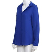 Ljetna bluza Žene dame Šifon dugih rukava Ol majica Ležerne prilike labavih vrhova Bluza Dame Top Blue
