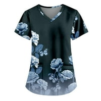 Ženski vrhovi bluza Grafički printira kratki rukav modni ženski ljetni posadni vrat majice Tunic tee