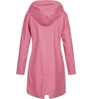 Pad jakne za žene za žene čišćenje žene Čvrsta kišna jakna na otvorenom plus veličine kapuljača s kapuljačom