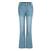 Daznico Traperice za žene Ženske Slim vezene tanke tanke hlače Jeans Button Hlage Ženske traperice svijetlo