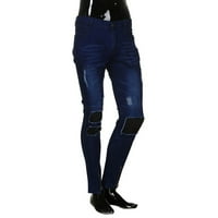 Corashan Muns traperice muškarci Slim Biker patentni traperice Zipene hlače s povoljnim pantalonama