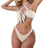 Ženski bandeau zavoj bikini set push up brazilski kupaći kostimi za kupaći kostim kupaći kostim kupaći