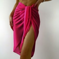 Dame Women prikrivaju Sheer Wrap Knot suknja od plaže za plažu Bikini sjajni oblozi za kupaće kostime